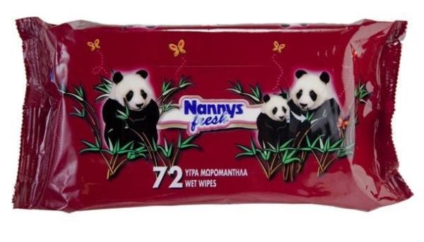 Μωρομάντηλα Nannys Fresh με Sticker 72τμχ