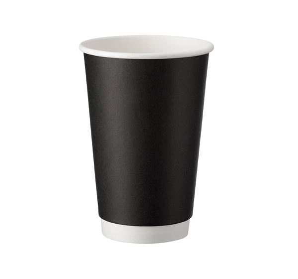 Ποτήρι Χάρτινο 16oz dw matte μαύρο 25τεμ.