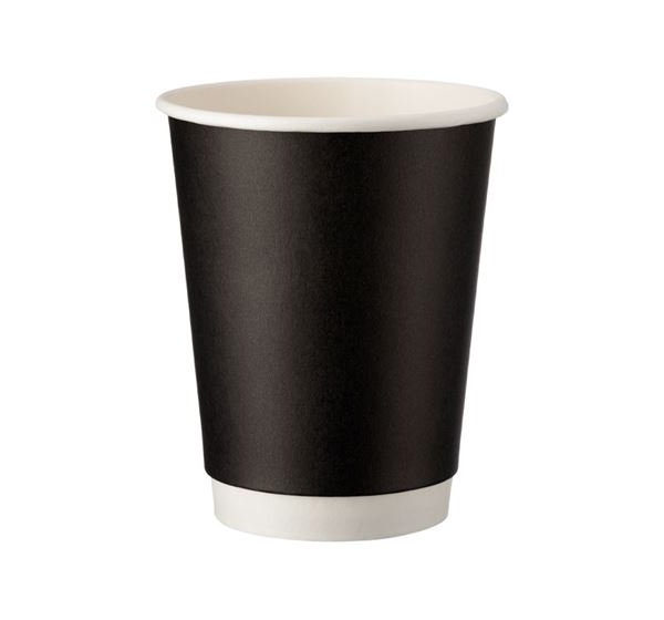 Ποτήρι Χάρτινο 12oz dw matte μαύρο 25τεμ.