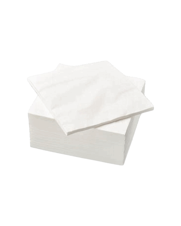 Χαρτοπετσέτα πολυτελείας λευκή 40x40 / 2 φύλλων
